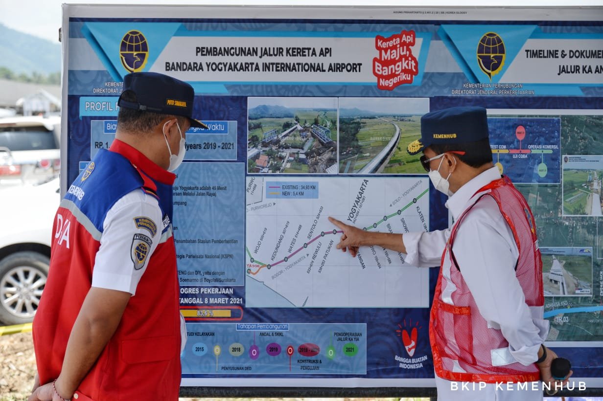 Tinjau Progres Pembangunan KA Bandara Internasional Yogyakarta, Menhub: Kereta Bandara Bagian Tidak Terpisahkan dari YIA