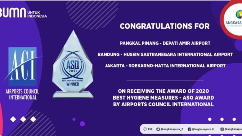 Bandara Depati Amir Pangkalpinang Raih Penghargaan Best Hygiene Measures by Region untuk Kawasan Asia-Pacific