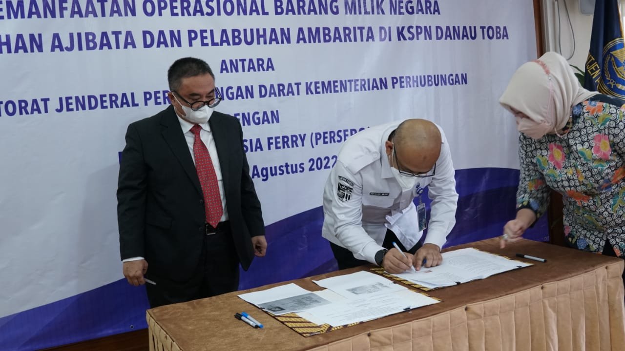  Ditjen Hubdat dan PT ASDP Indonesia Ferry Sepakati Kerja Sama Pemanfaatan Pelabuhan Ajibata serta Ambarita