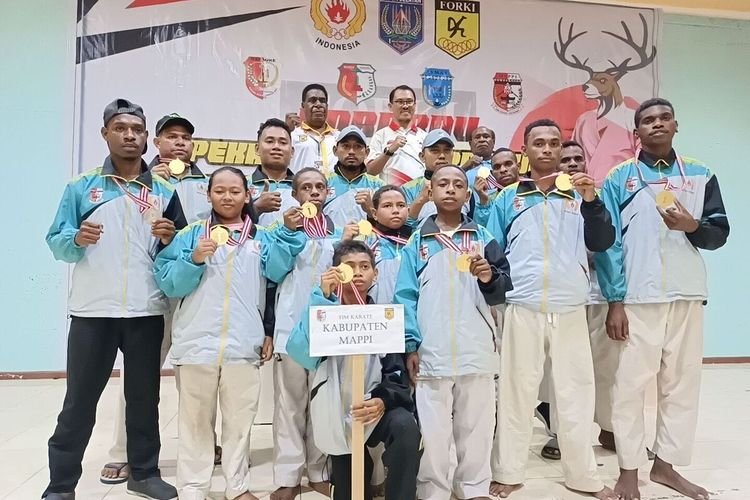 Cetak Sejarah, Kabupaten Mappi Raih Jadi Juara Umum Porprov Pertama Papua Selatan Cabor Karate