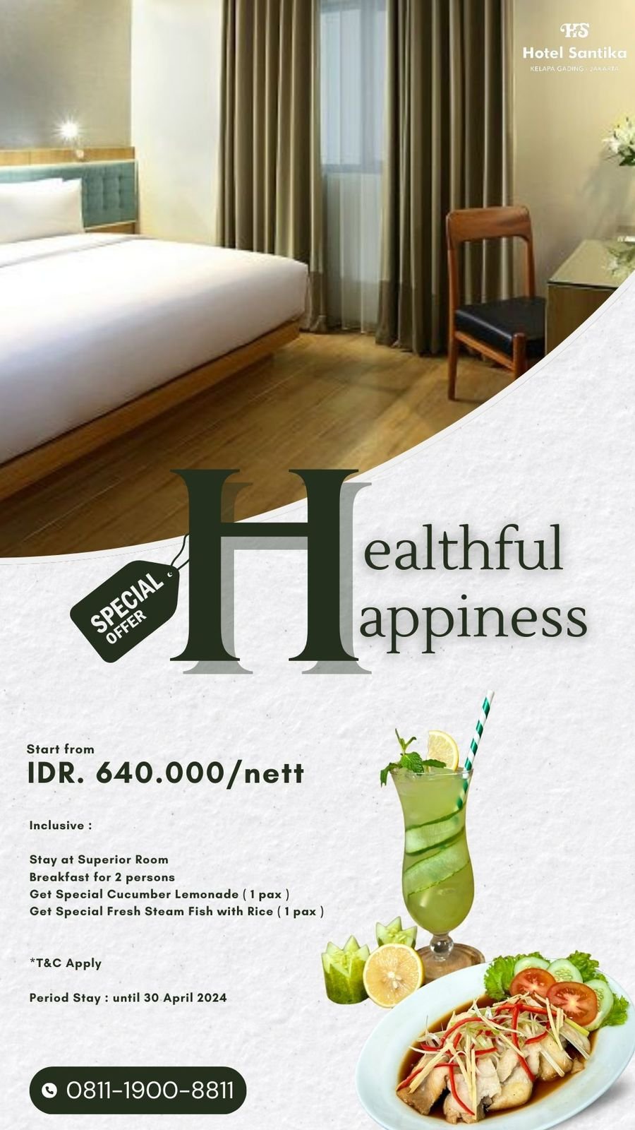 Hotel Santika Kelapa Gading Hadirkan Room Promo Healthful Happiness