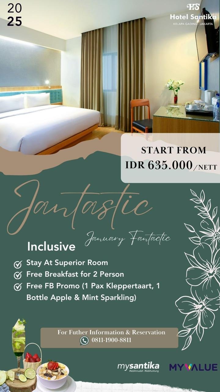 Jantastic: Promo Menarik Hotel Santika Kelapa Gading di Awal Tahun 2025