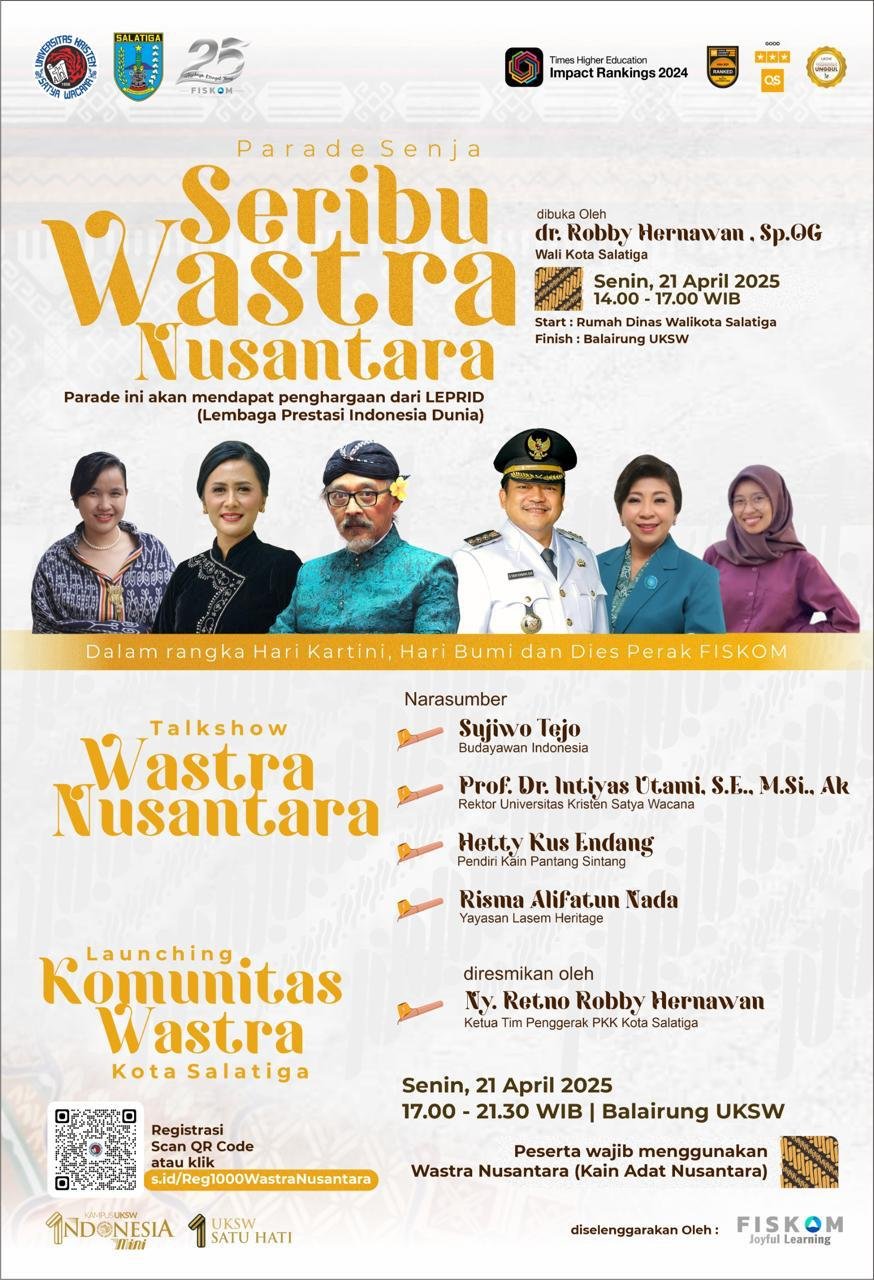 Menjaga Warisan Kain Tradisi: Parade Senja Seribu Wastra Nusantara Warnai Dies Perak FISKOM UKSW