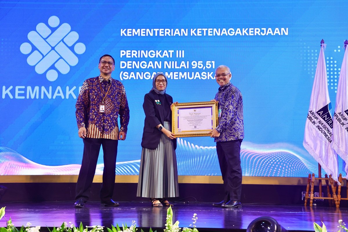 Kemnaker Raih Penghargaan Kearsipan Nasional Kategori Sangat Memuaskan