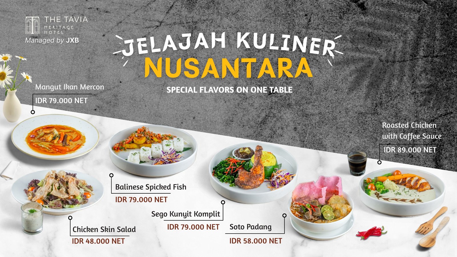 The Tavia Heritage Hotel Sajikan Menu Autentik Nusantara dan Promo Room Package