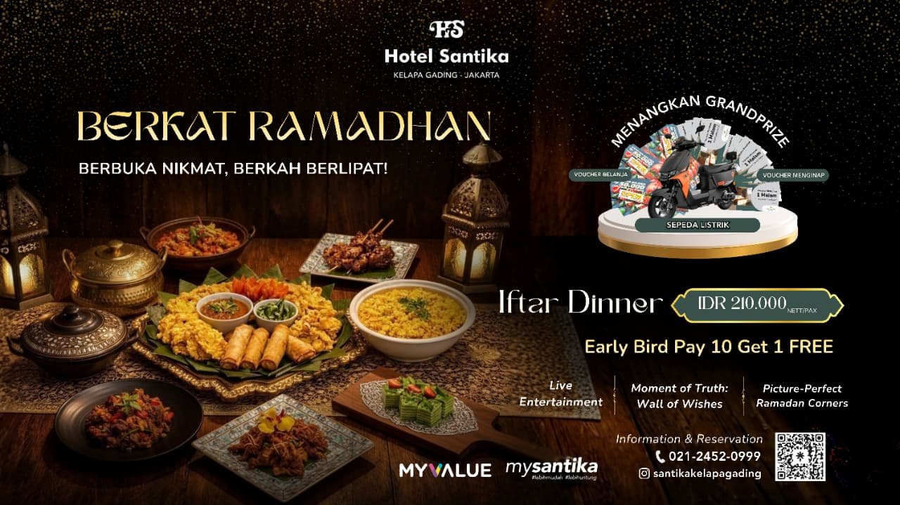 Hotel Santika Kelapa Gading Hadirkan Promo Iftar “BERKAT RAMADAN” 2026, Sajikan Cita Rasa Nusantara & Hadiah Menarik