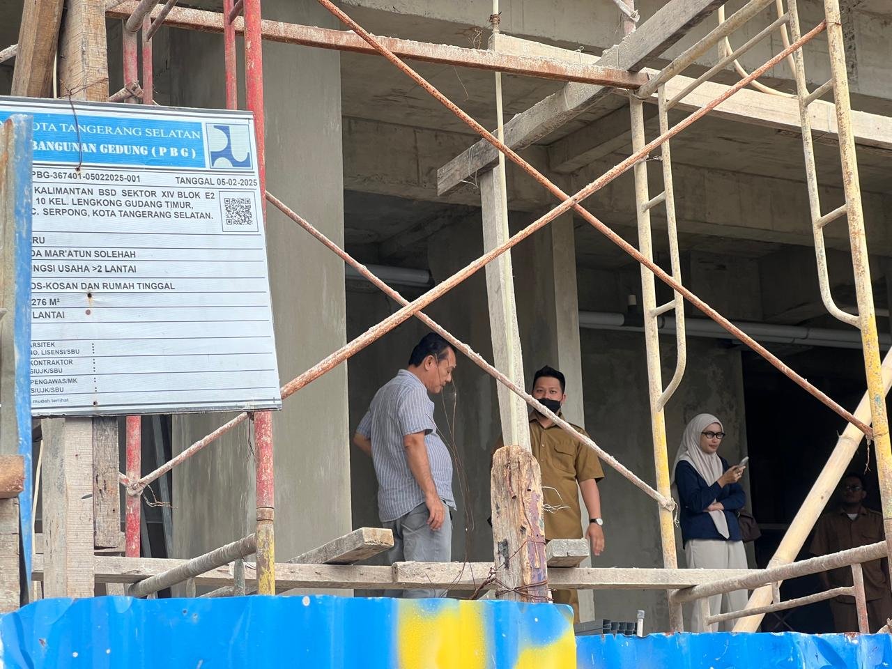 Tanggapi Informasi Masyarakat, DCKTR Kota Tangsel Sidak Pembangunan Gedung di Serpong