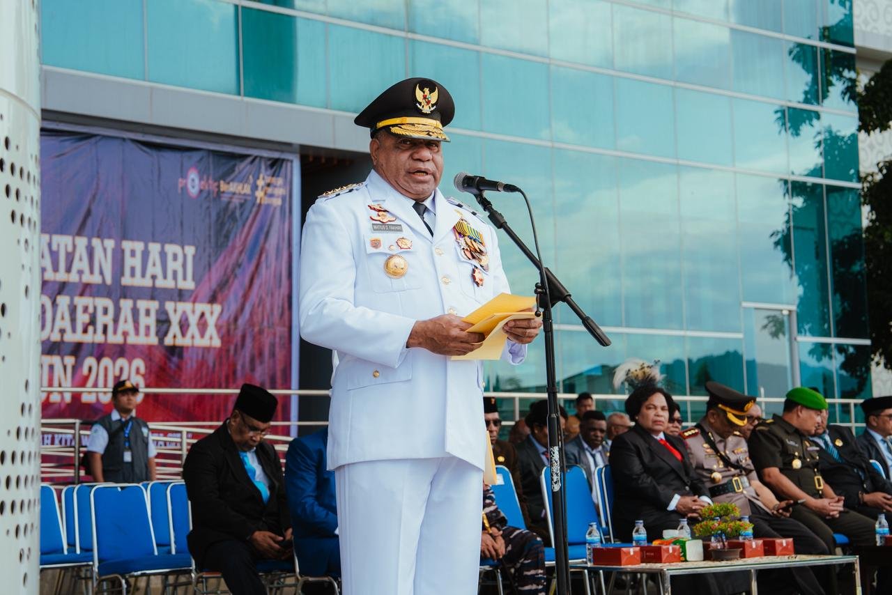Pimpin Upacara Hari Otda ke-30, Gubernur Papua Tekankan Kemandirian Fiskal dan Reformasi Birokrasi