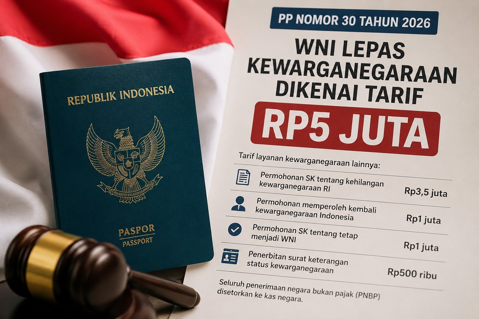 PP Baru Terbit, WNI Lepas Kewarganegaraan Dikenai Tarif Rp5 Juta