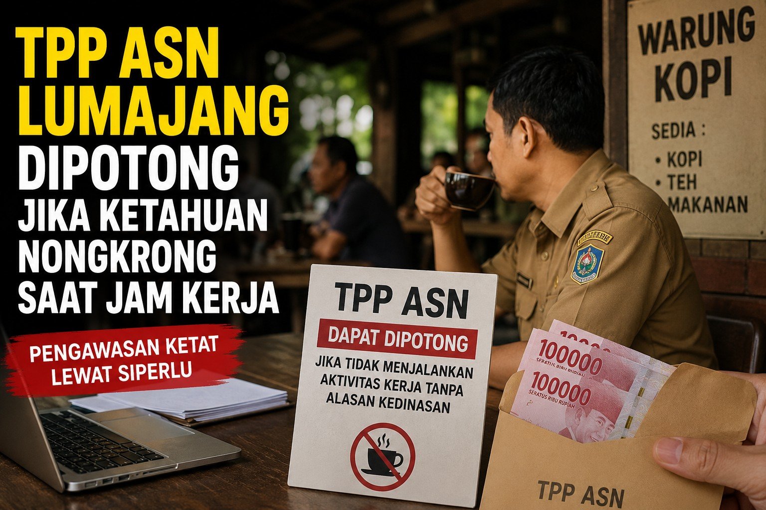 Pemkab Lumajang Pangkas TPP ASN yang Nongkrong di Warung saat Jam Kerja
