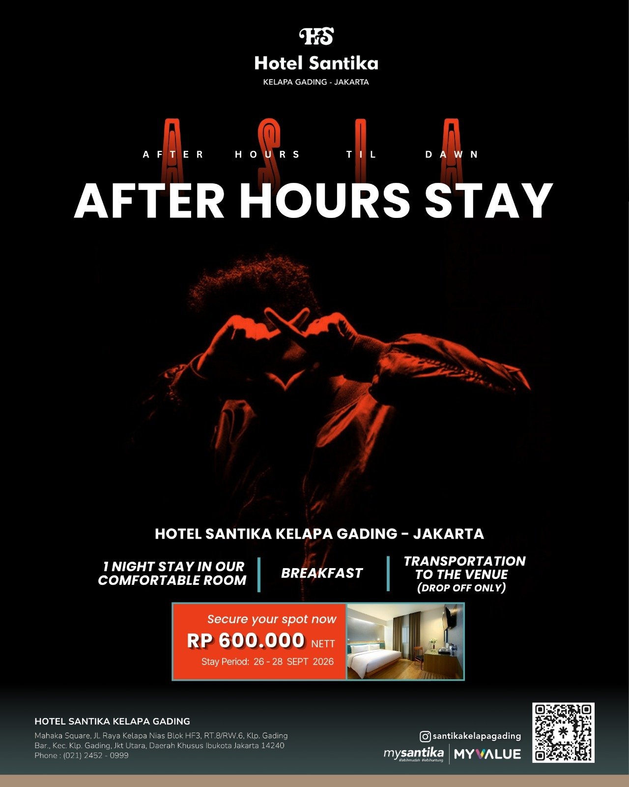 Hotel Santika Kelapa Gading Siapkan Paket Menginap untuk Penonton After Hours Til Dawn Tour