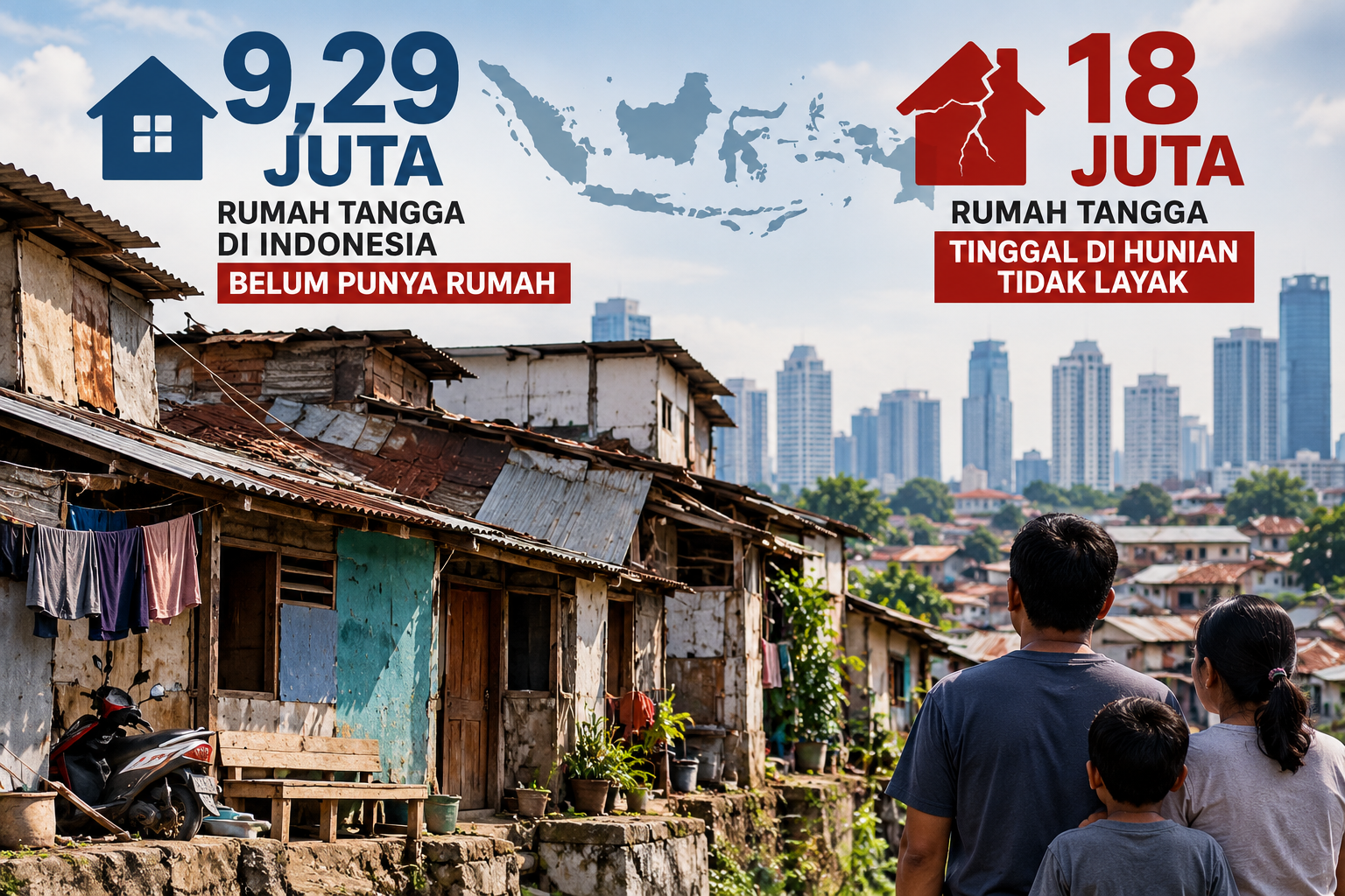 BPS Ungkap 9,29 Juta Rumah Tangga di Indonesia Belum Punya Rumah, 18 Juta Tinggal di Hunian Tak Layak