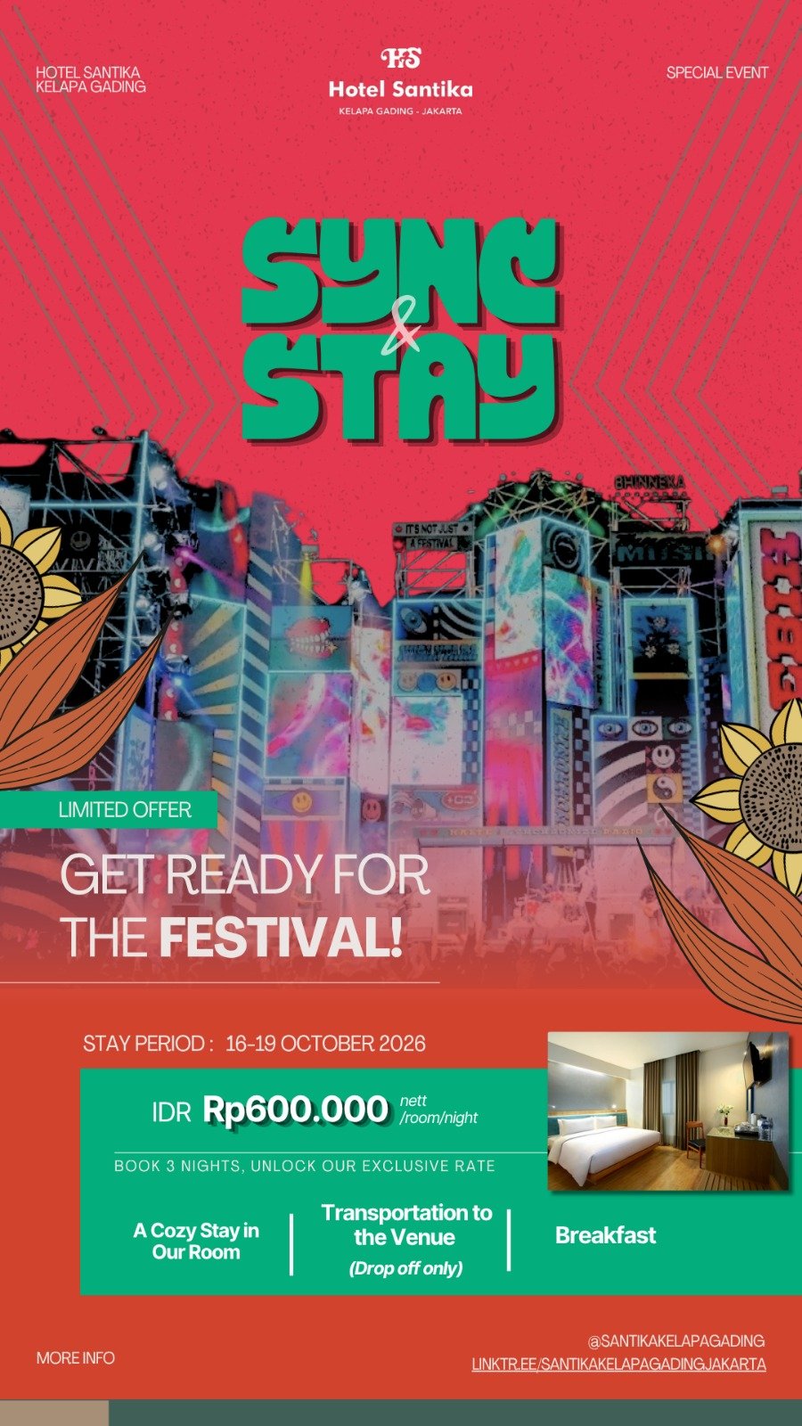 Sambut Synchronize Fest 2026, Hotel Santika Kelapa Gading Hadirkan Paket SYNC & STAY